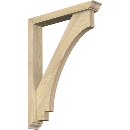 Ekena Millwork Imperial Traditional Rough Sawn Bracket w/ Offset Brace, Douglas Fir, 4"W x 24"D x 32"H BKT0402X24X32IMP01RDF